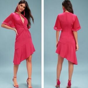 Keepsake The Label No Love Midi Dress in Rasberry Size XS